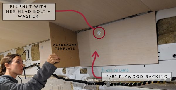 2 DIY Camper Van Conversion Upper Cabinets Cardboard Template