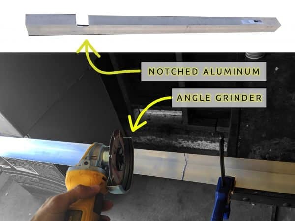 DIY Camper Van Conversion LVT Vinyl Flooring Aluminum Angle Transition Angle Grinder