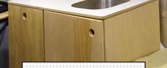 DIY Camper Van Conversion Ford Transit Kitchen Cabinets Gas Struts Concealed Hinges Latches