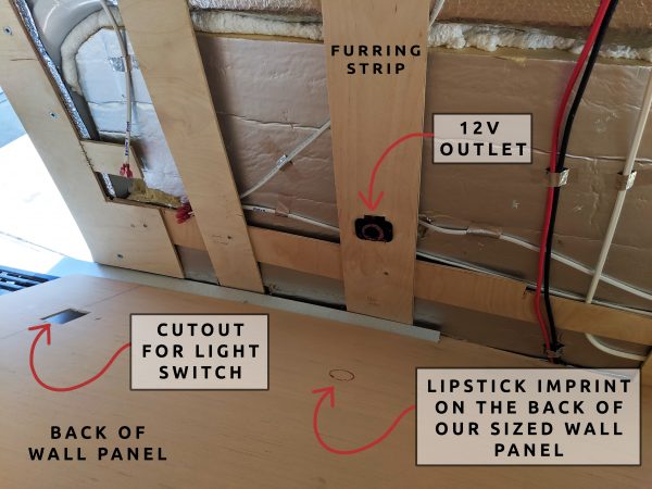 Wall Paneling 12V USB Outlet Camper Van Conversion