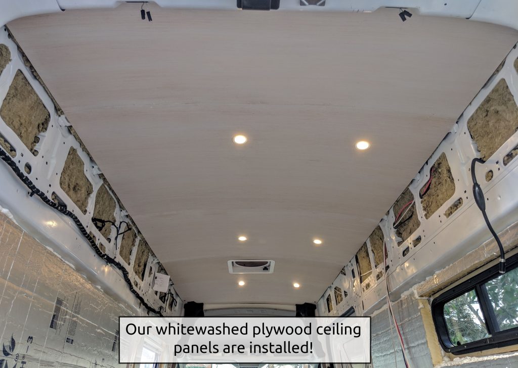 Ceiling Panel Installation In Camper Van Conversion 2960